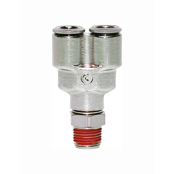 Camozzi Male "Y" Swivel With Coated Threads, 1/4" OD X 1/8" NPT C6450 04-02